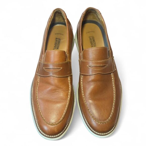 Johnston & Murphy Men’s 10.5M Brown Leather Penny Loafers Comfort Flex main image 8